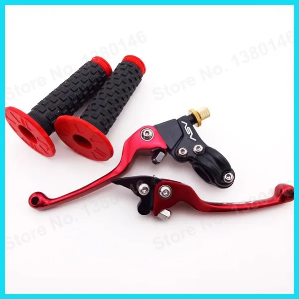 Красный 7/" рукоятка мягкая дроссельная заслонка+ ASV складной тормозной рычаг сцепления для мотокросса Dirt Pit Bike CRF50 KLX мотоцикл
