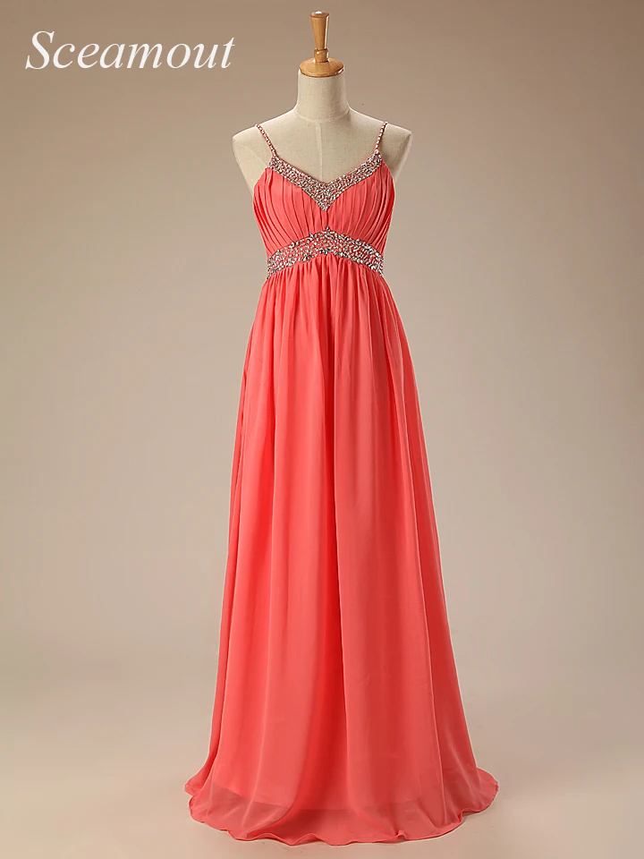 

Robe De Soiree New Fashion Abendkleider Orange Chiffon Evening Dresses Lace-up Kaftan Real Photo V Neck Evening Dress