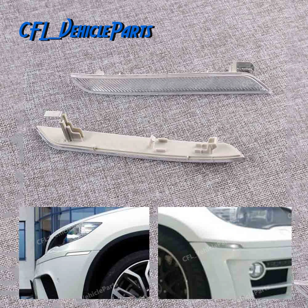 Pair For BMW X6 E71 E72 2007-2014 Clear White Side Marker Reflector Light 