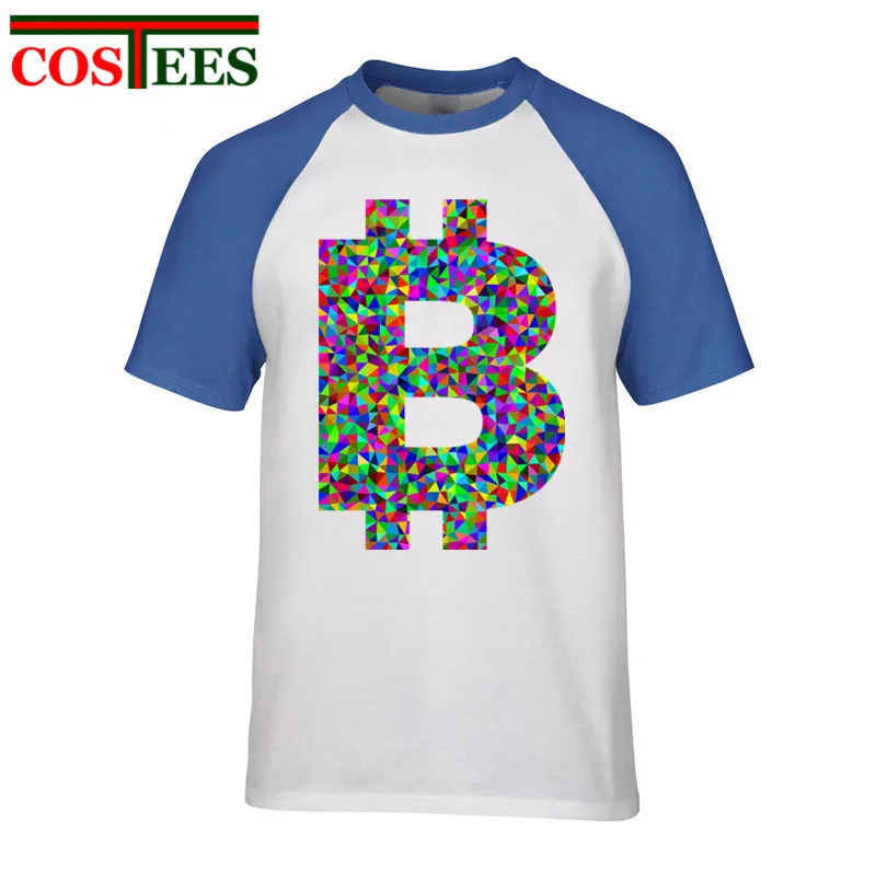 Fractal Poly Prismatic Биткоин забавная футболка Homme De Marque с коротким рукавом 2018 летняя