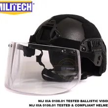 MILITECH Black BK Maritime Cut Deluxe NIJ IIIA Быстрый пуленепробиваемый шлем и козырек Набор Дело баллистический шлем-пуля защитная маска