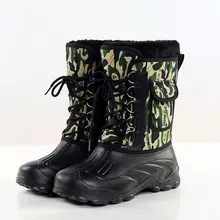 Зимние ботинки г. Мужские уличные зимние ботинки до середины икры с боковыми карманами мужская обувь теплые водонепроницаемые мужские ботинки на меху со шнуровкой