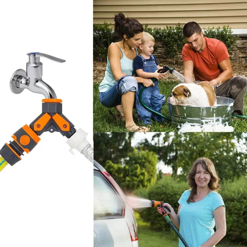

Quick Connector 1/2" to 3/4" Y-shaped faucet shunt agricultural irrigation fast water connector gardening tool