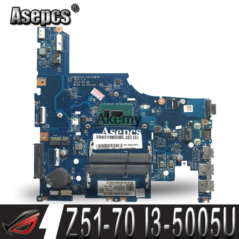 

AIWZ0/Z1 LA-C281P Laptop motherboard for Lenovo Z51-70 Test original mainboard I3-5005U R7-Video
