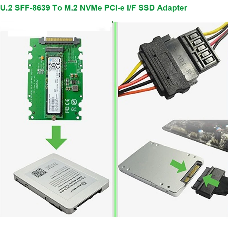 Адаптер U.2 для NVMe PCI e I/F SSD адаптер HDD pcie преобразователь с корпусом настольных
