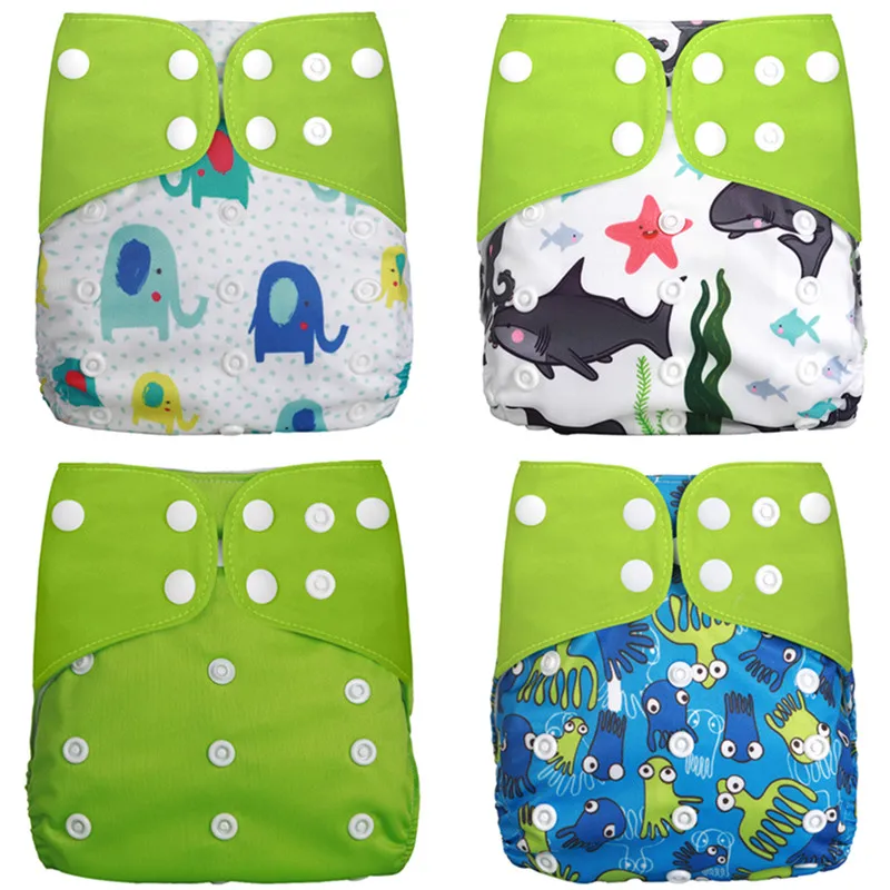 [simfamily] 2018 4pcs/set Washable Cloth Diaper Cover Adjustable Nappy
