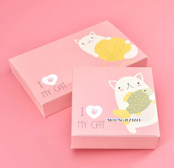

Cute cartoon Pink Brown Cake Packing box, Candy Macaroon boxes Cookie Food Packing Box 100pcs/lot
