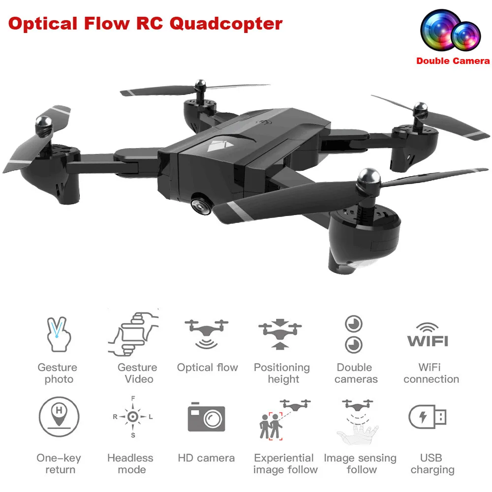 

S8 Quadcopter Drone 2.4Ghz 4 CH Attitude Hold WiFi 720P Optical Flow Dual Camera FOR DROPSHIPPING new arrival