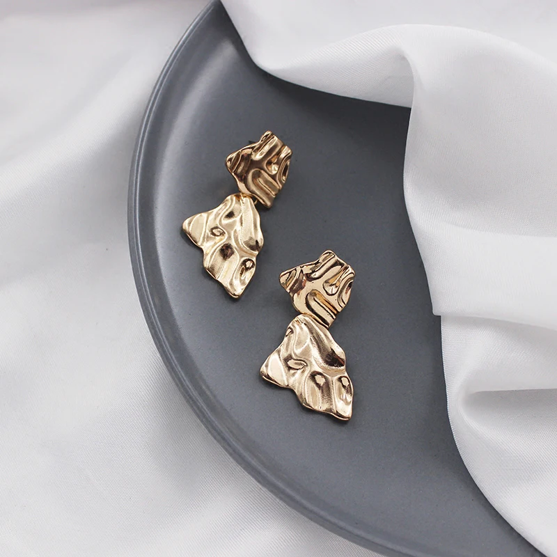 Peri'sBox Gold Silver Color Irregular Drop Earrings for Women Designer Jewelry Statement Geometrical Earrings Factory Wholesale