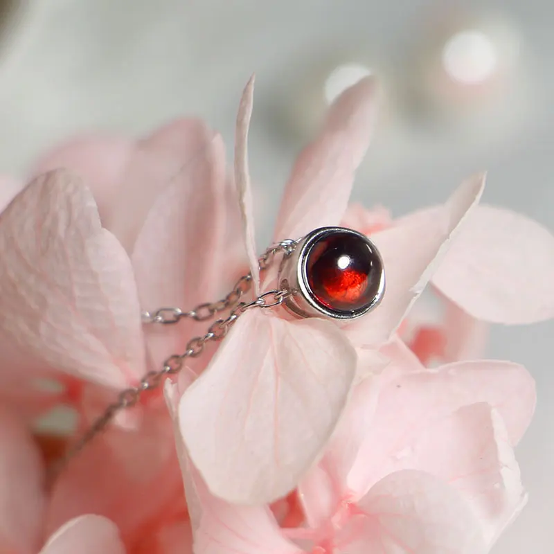 Серебряное ювелирное изделие 925 пробы модное простое красное круглое ожерелье