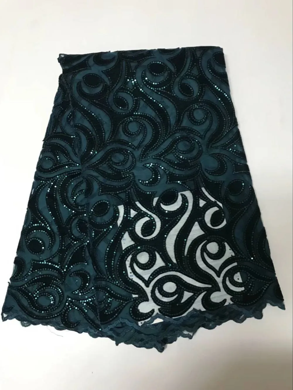 

African Lace Fabric 2018 High Quality African Tulle Lace Fabric Velvet For Women Dress New design Hot sale retail-30