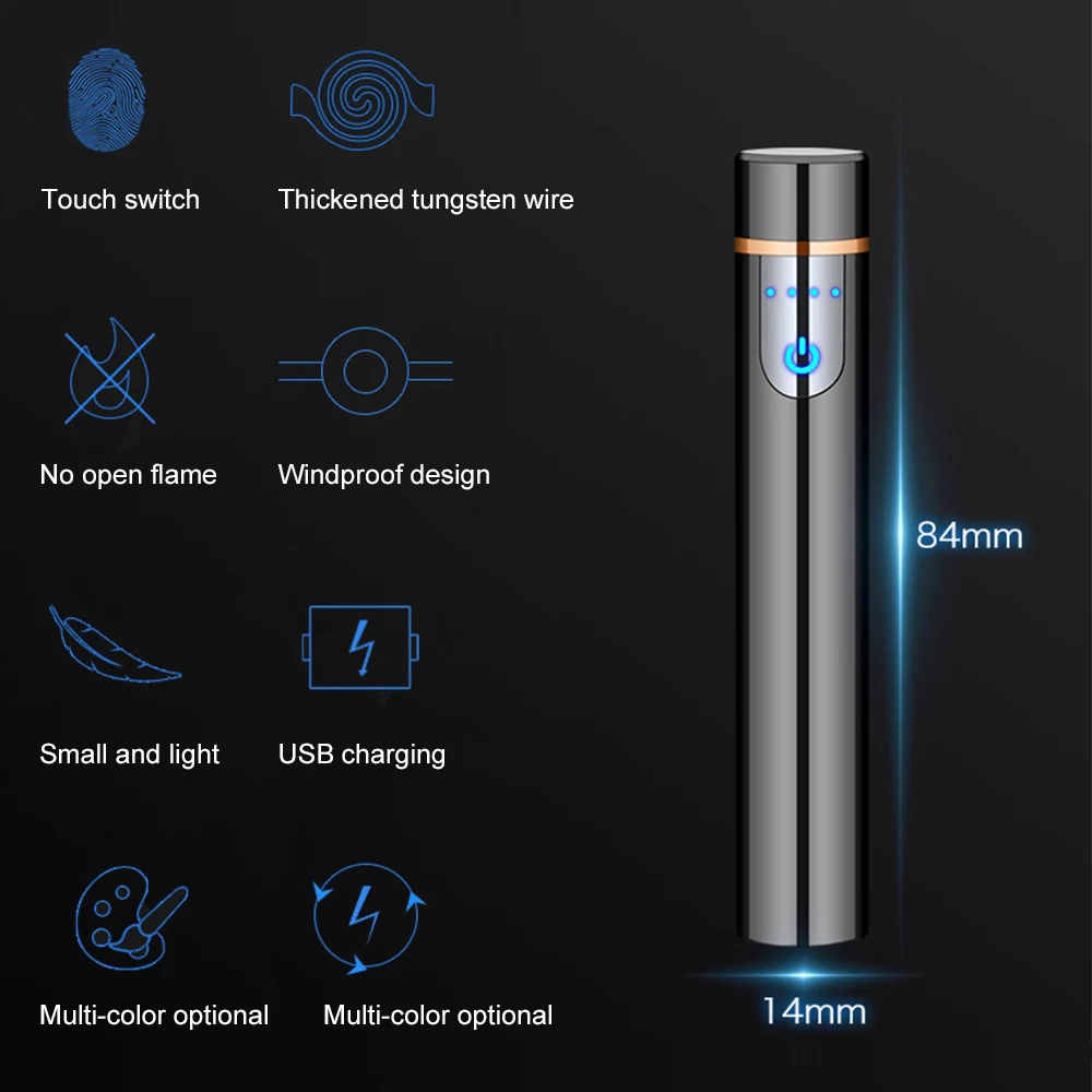 SXZM зарядная Зажигалка сенсорная Индукционная ветрозащитная электронная ультратонкая USB Зажигалка под заказ металлические аксессуары для курения