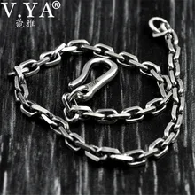 V.YA 3,8 мм/5 мм 925 пробы серебряный браслет винтажная цепочка браслеты для мужчин и женщин пара тайские серебряные ювелирные изделия