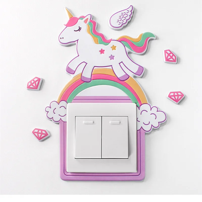 

3d three-dimensional cartoon switch stickers soft plastic socket protection cover switch decorative cover for 86*86mm switch