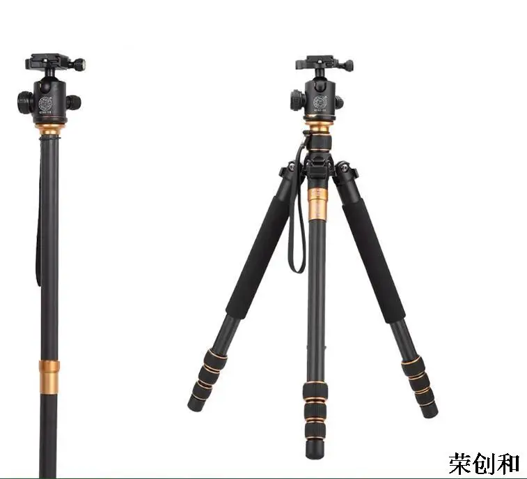

New Arrival QZSD-999C Carbon Fiber Camera Tripod SLR And Digital Camera Tripods With 360 Degree Ball Head Load To 15KG&Q666