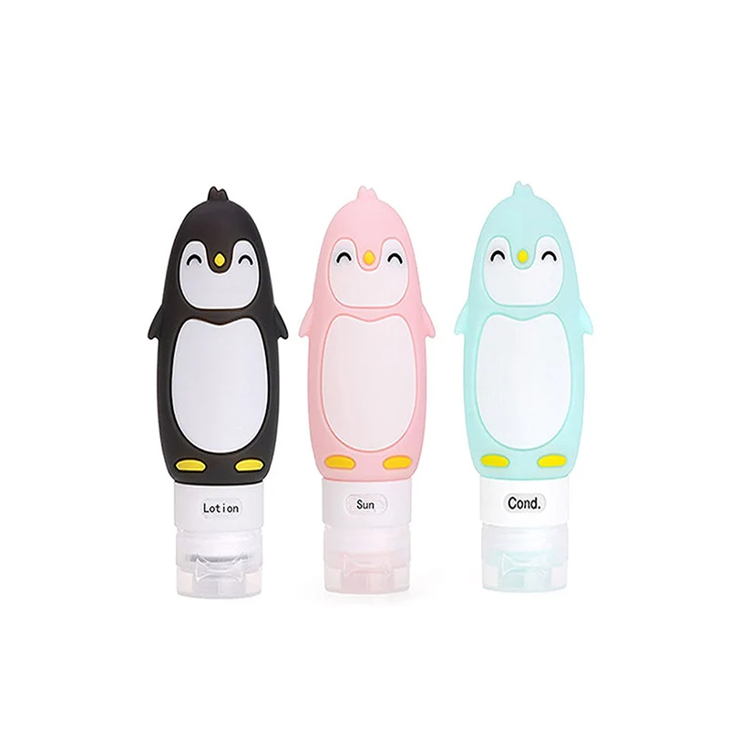 

Cute Cartoon Refillable Bottles 60/80/90ml Leakproof Refillable Travel Storage Case Portable Lotion Shampoo Containers SK88