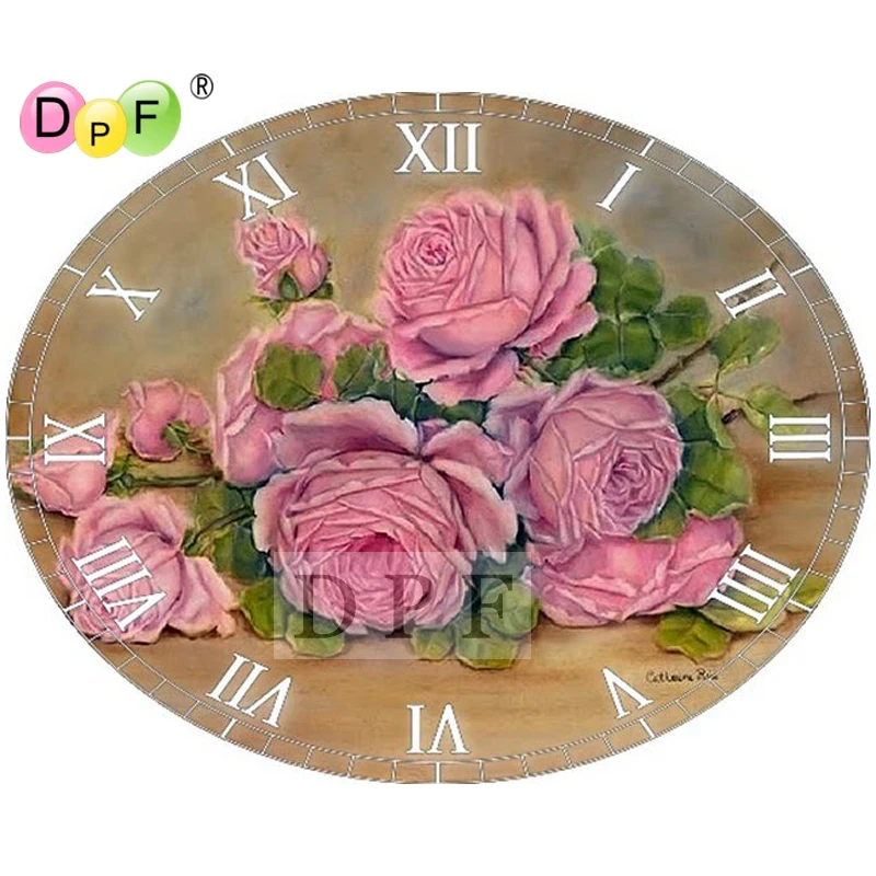 

DPF diamond embroidery rose clock diamond painting cross stitch crafts diamond mosaic kit full rhinestone home decor pattern DIY