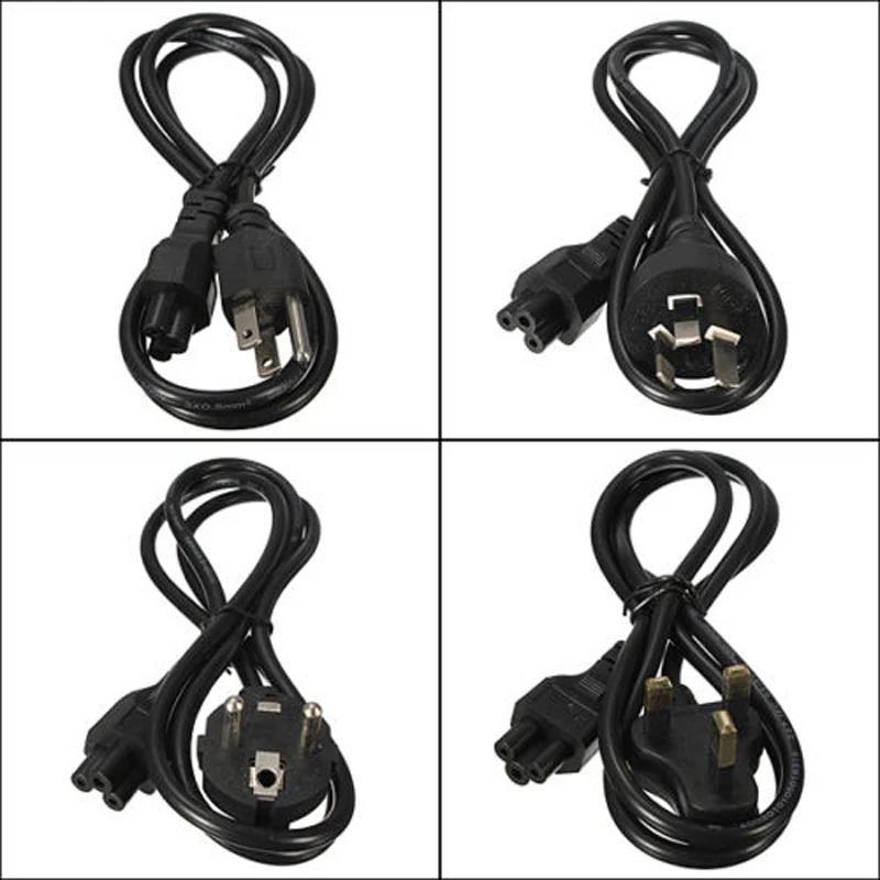 New Arrival 1pc 1.2M 3 PIN Ac Power Cord 10A 240V AU/US/EU/UK Plug Power Cable Ac Adapter FOR Laptop