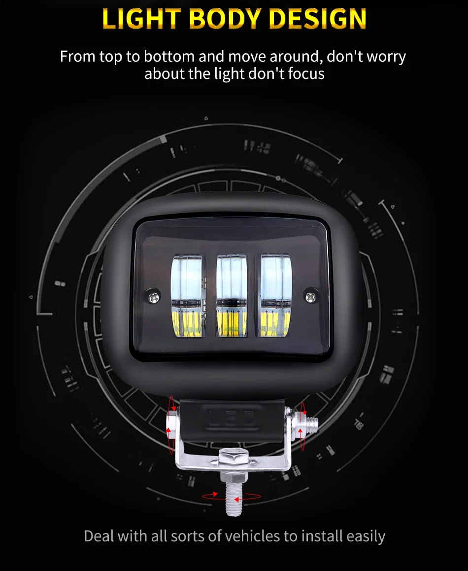 Gzkafolee luces led para Автомобильный светодиодный рабочий светильник 12 в 24 в 30 Вт 6000 К внедорожный бар ATV yacht 4x4