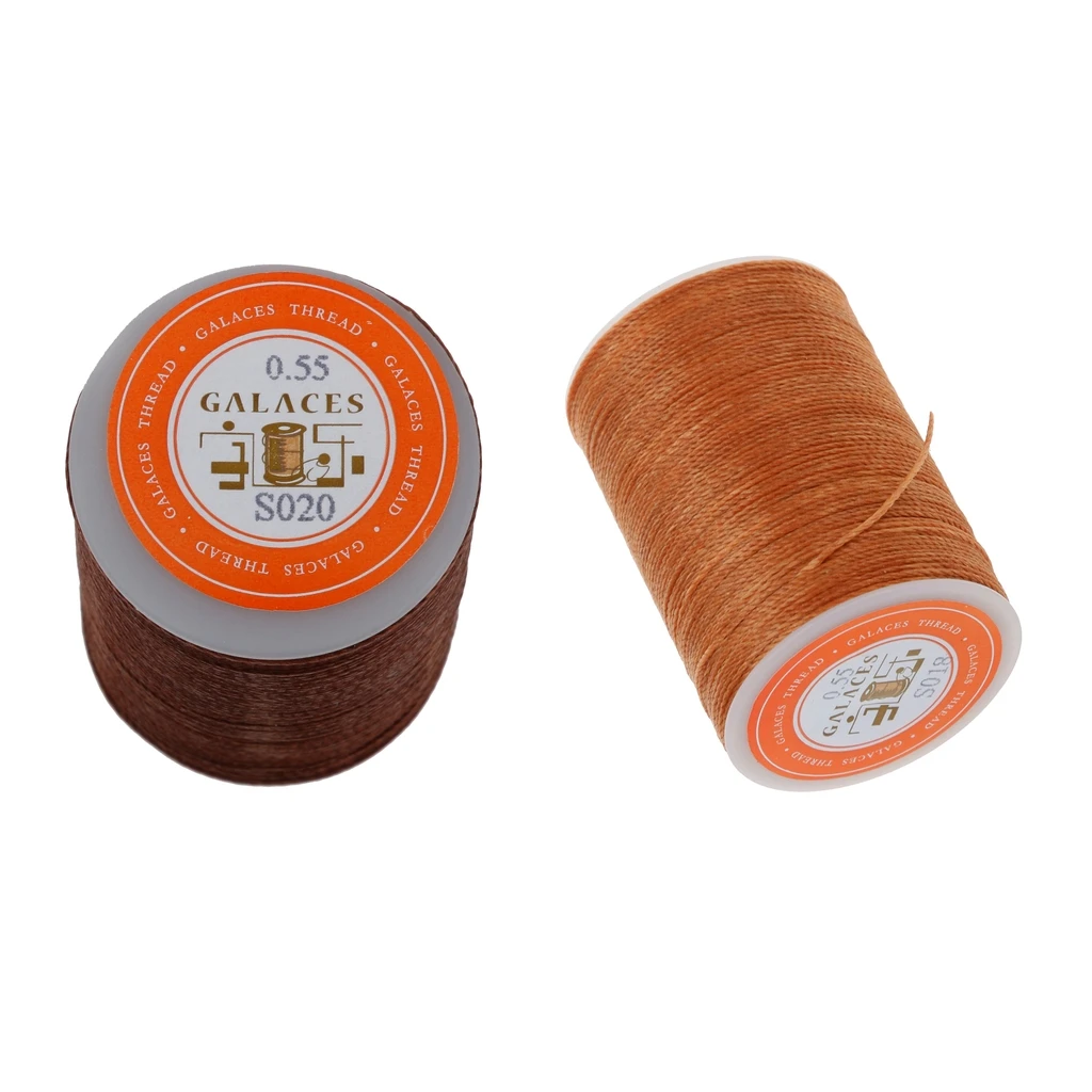 2 Pieces Leather Craft Handwork Sewing Round Waxed String Thread for Sewing Crafts Supplies