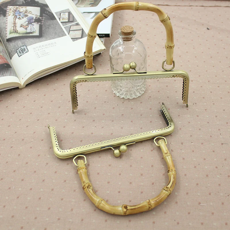 

10 pcs per lot Size 20 cm ,25 cm Metal Purse Frame With Bamboo Bag Handle DIY Handbag Accessories China Online Shop Metal Handle