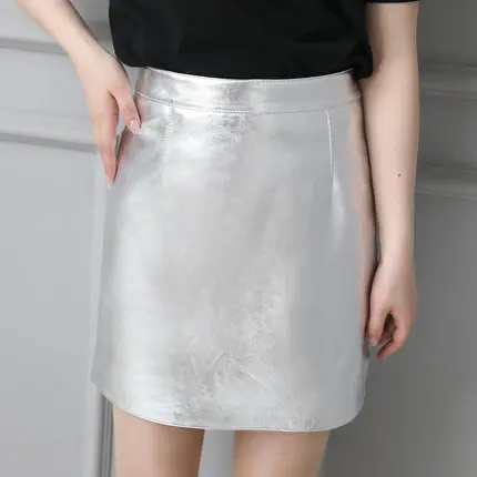 

2019 Women Slim Genuine Sheep Leather Skirt P25
