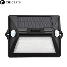 Двойной датчик движения светодиодные светильники на солнечной батарее с 12 светодиоды rgbw для сад Солнечный свет Водонепроницаемый Открытый двора гаража крыльцо светодиодный настенный светильник