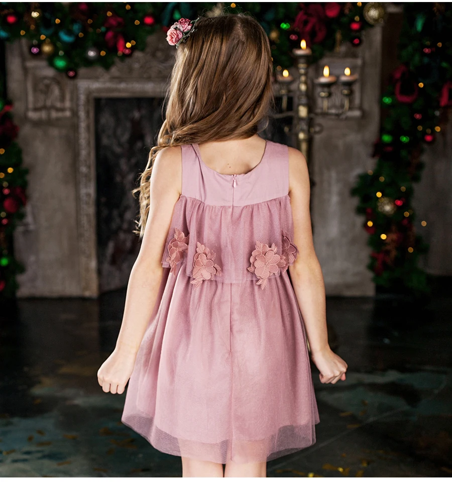 ChildDkivy/От 3 до 16 лет г.; летнее платье для девочек; кружевные платья для маленьких девочек; костюм принцессы с цветочным рисунком; Детские праздничные платья для девочек