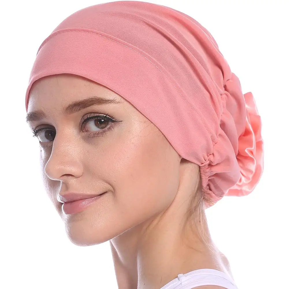 Pink Новая женская модная многофункциональная упругая Шапка-тюрбан с украшением сзади,, шапка для химиотерапии пациента, сохраняющая тепло - Цвет: Pink