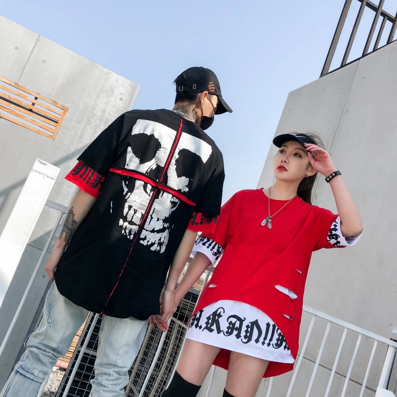 Men/'s Patchwork T-shirt Shirts Blouse Short Sleeve Tops Casual Hip Hop Street