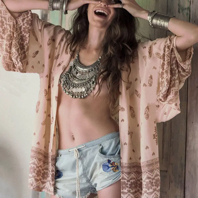 2019 شاطئ اللباس التستر 2019 ملابس النساء الشيفون الهندسية الطباعة ثوب السباحة Tuniques صب بلاج النساء الشاطئ التستر