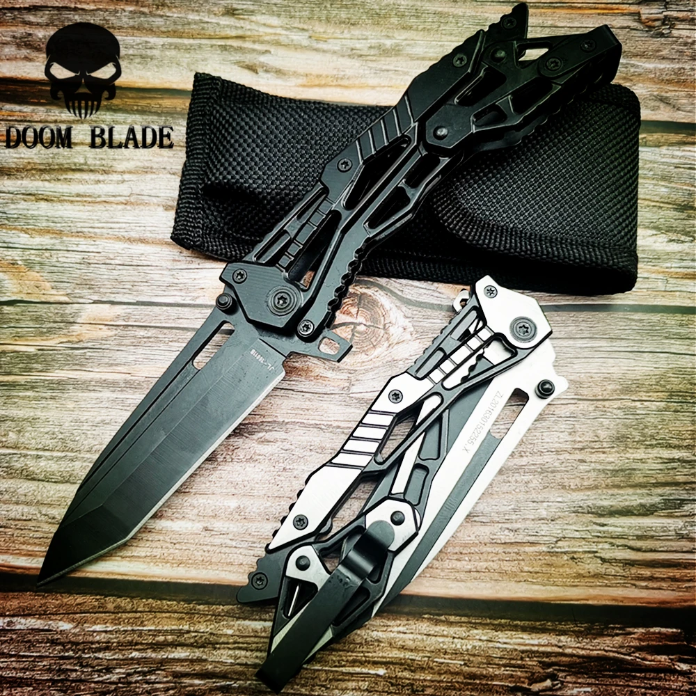 

220mm 5CR15MOV Blade Knives Stainless Steel Handle Folding Hunting Knife Camping Pocket Tactical Knifes Outdoor Survival Tool