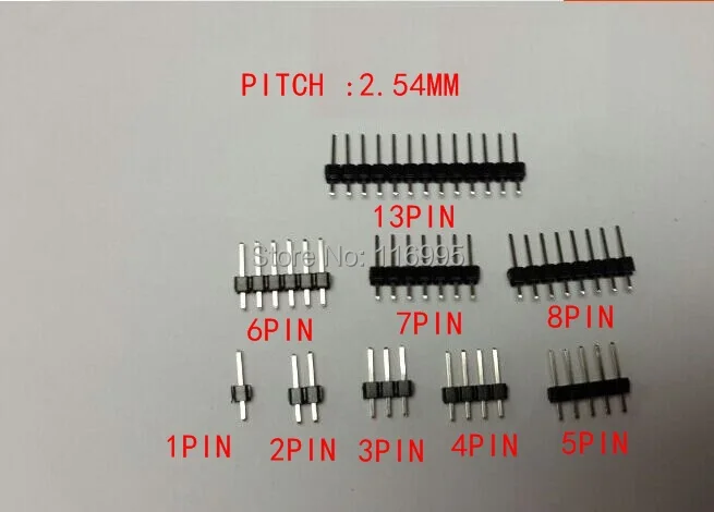 

Free shipping 500pcs 1X1PIN PIN HEADER PITCH 2.54mm V/T TYPE length 11.5mm