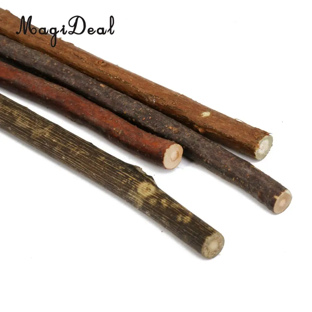 MagiDeal 100pcs Boxwood Natural Wood Stick Branch for DIY Art Craft Decor Pet Mouse Rabbit Snacks Tree Branch Chew Play Toy