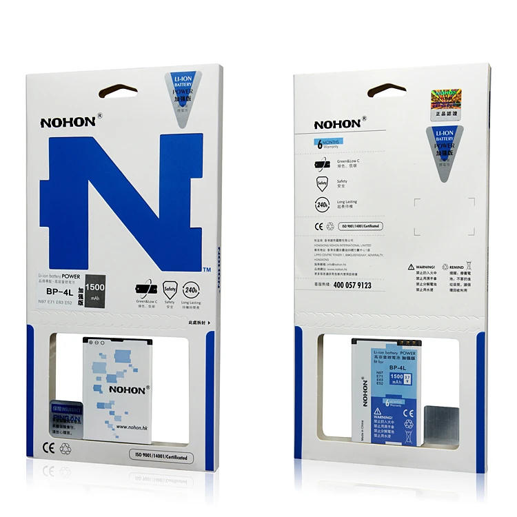 NOHON 1500 мАч Оригинал BP-4L Аккумулятор Для Nokia N95 N97 E71 E55 E61i E63 E72i E95 6550f 6790 N810 Bp4l батареи |