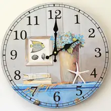 Zakka Home decoration large wall clock silent wall clock vintage home decor fashion big wall watches Mediterranean style 0002E6