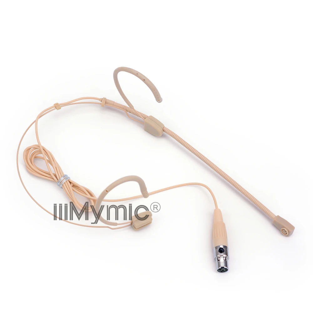 IiiMymic H-81S9-4 Pro бежевый конденсаторный микрофон гарнитуры для Shure беспроводной корпус-пакет передатчик Мини 4pin XLR разъем TA4F