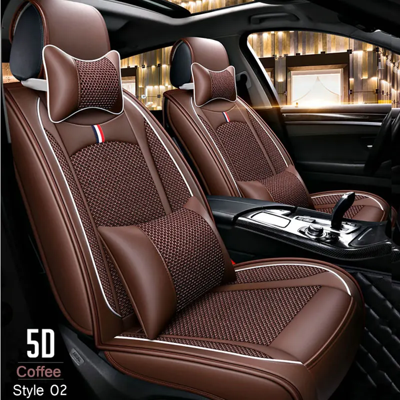

lunda PU Leather Auto Car Seat Covers Universal Size Automobile Covers For Toyota Nissan Honda Hyundai Kia Waterproof 5 Colors