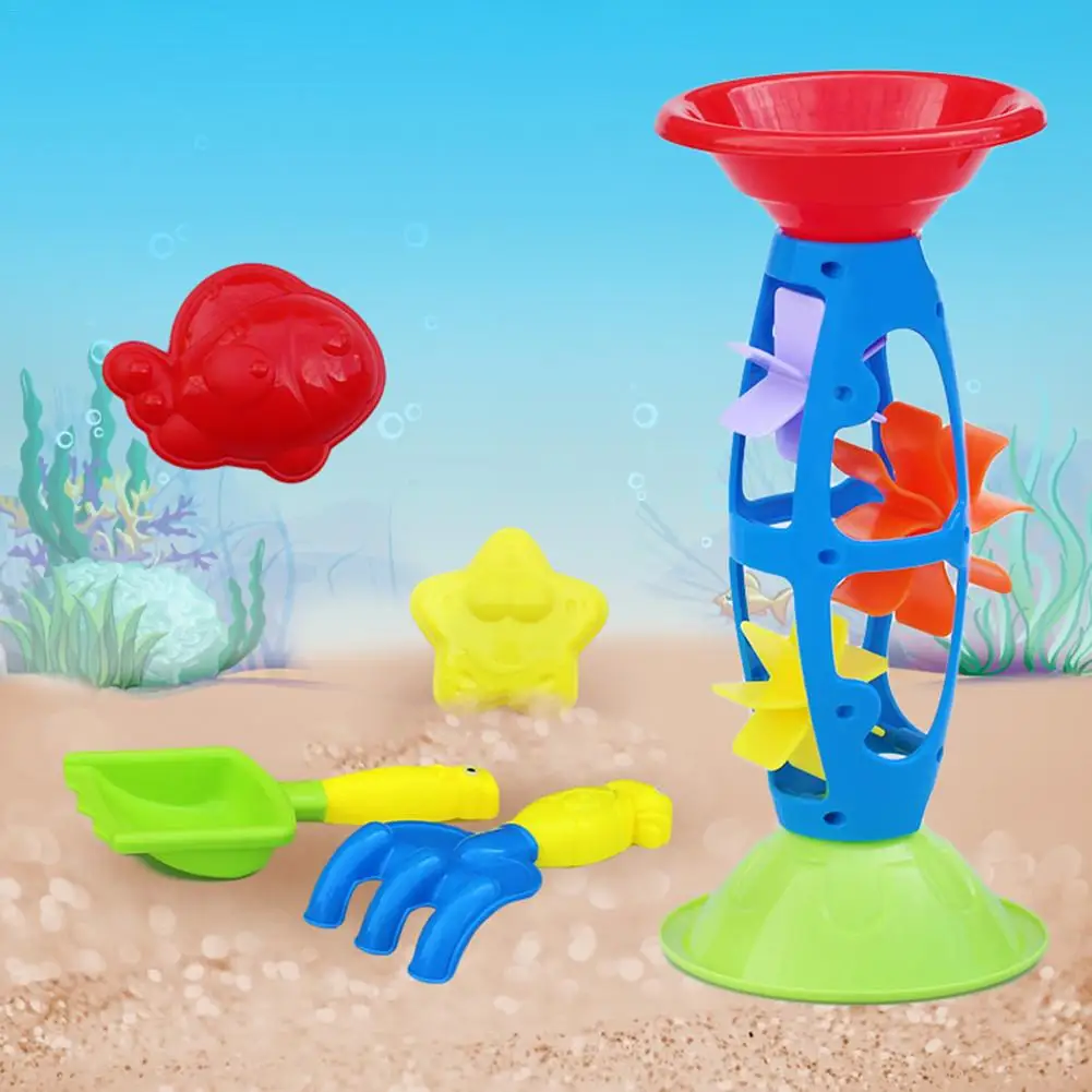 Best 5 Pcs Beach Toys Set Children Play Sand Digging Sand Assembly Beach Hourglass Summer Beach Toys For