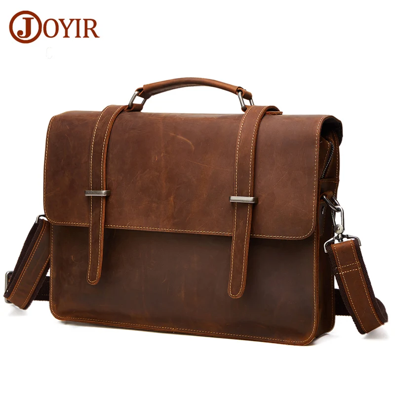 JOYIR Famous Brand Business Men Briefcase Bag Luxury Genuine Leather font b Laptop b font Bag