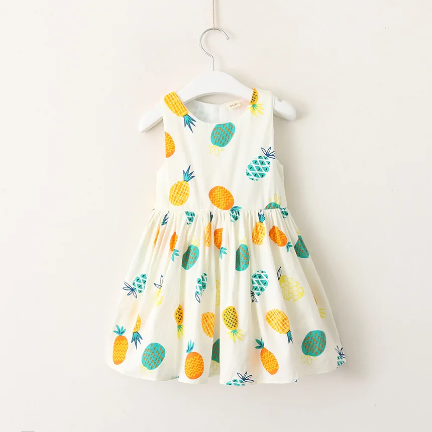 Baby Girls Dress 2018 Summer Pineapple Pattern Toddler Girl Cotton