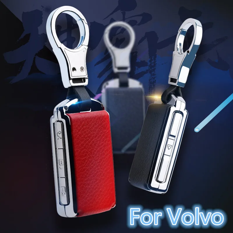 

Fit for Volvo Xc90 2017 2018 S90 V90 T5 T6 2015 2016 T8 Key Cover Genuine Leather Galvanized Alloy Car Accessories