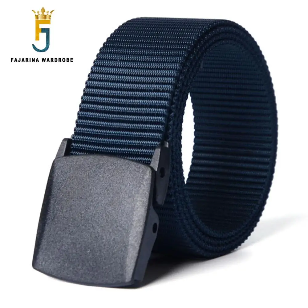 FAJARINA Plastic Automatic Buckle Nylon Belt Male Army Tactical Belt Mens Military Belts Cummerbunds Strap for Men CBFJ0010