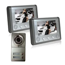 Envío libre por DHLMulti Apartamento Video de La Puerta de Intercomunicación Teléfono de la puerta con la Cámara De Alta Definición con 2 Monitores de vídeo timbre de la puerta