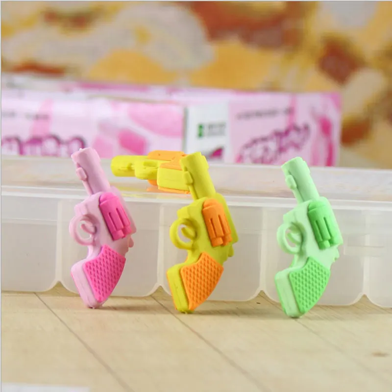 

1pcs cute Cartoon pistol creative eraser rubber erase school office supplies Student Learn supplies papelaria kawaii kids gift