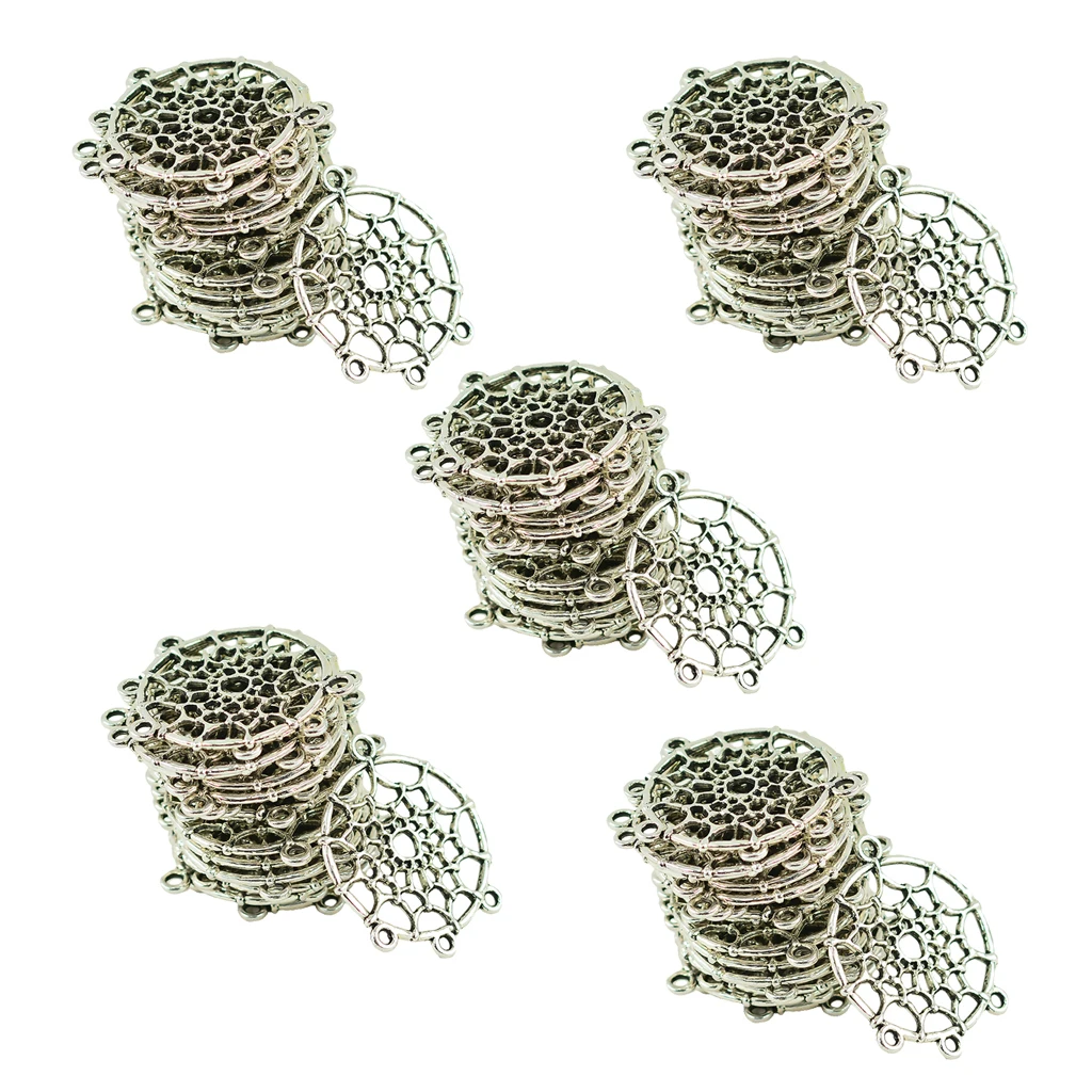

100 Pieces Dream Catcher Earrings Necklace DIY Making Pendant Connectors