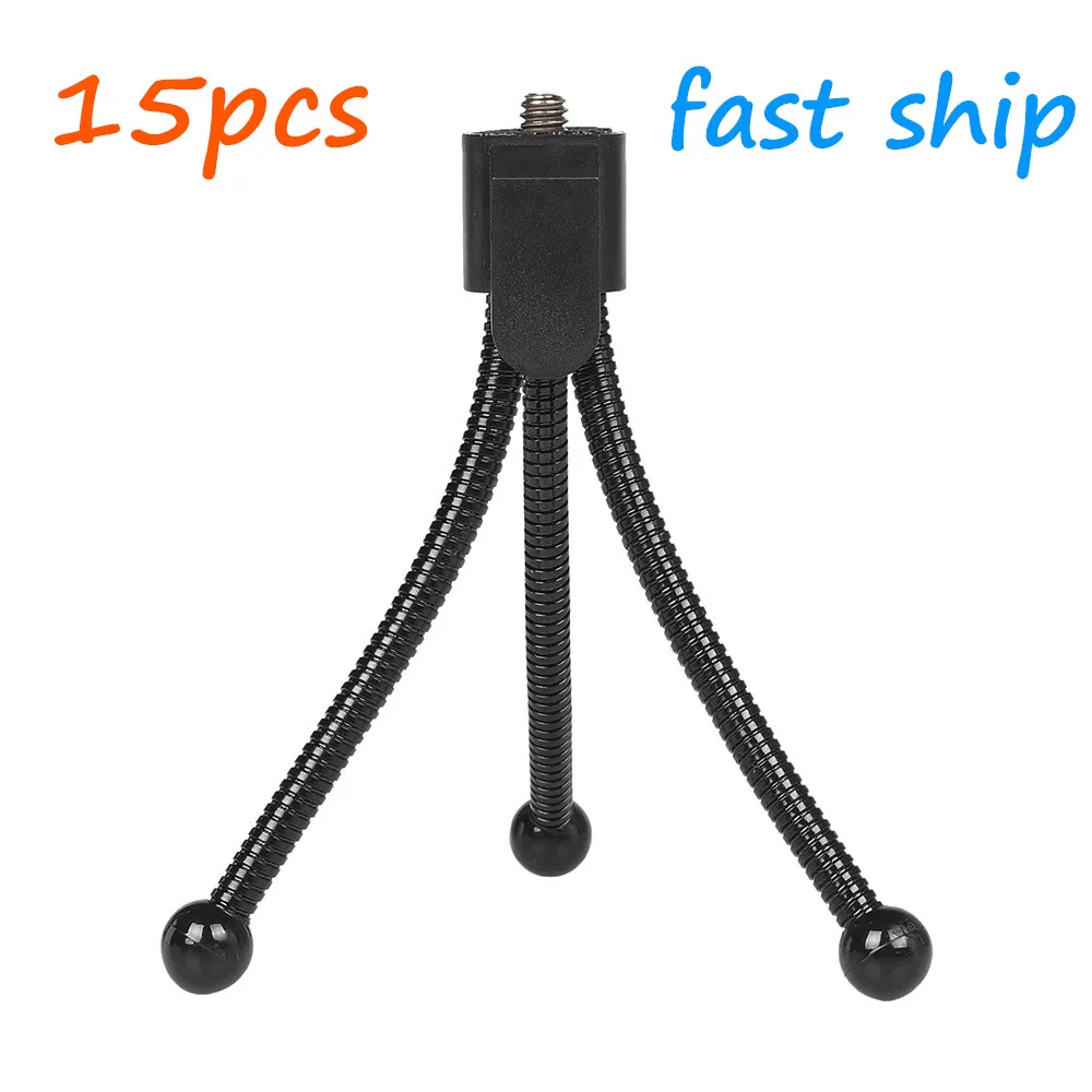 15 pcs wholesale Flexible Mini For Smartphone iPhone HuaweiXiaomi Lightweight camera Tripod Rotatable Monopod for Goprohero7 6 |