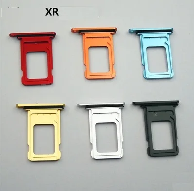 

10PCS/lot Nano Single Sim Card Tray Slot Holder Dual Sim Card Tray Socket Adapter with Rubber Sealing For iPhone XR 6.1" Parts