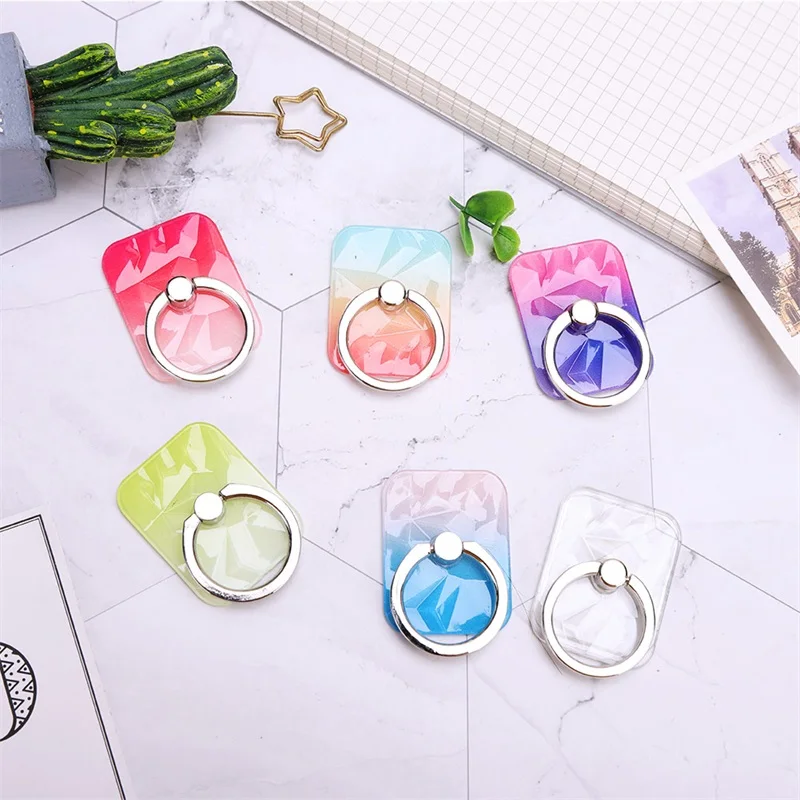 

Finger Ring Holder Gradient Diamond Pattern Mobile Phone Desktop Bracket Starry Diamond Universal Lazy Support Bracket
