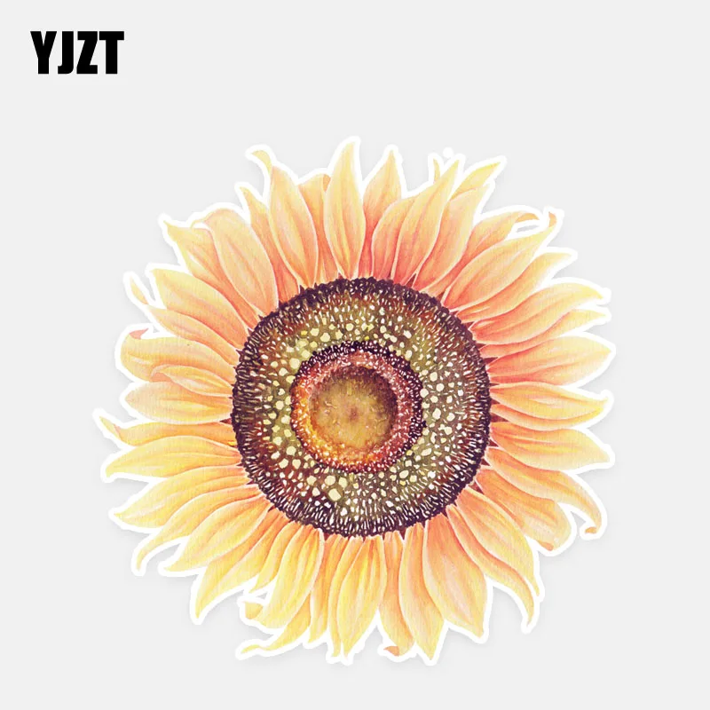 

YJZT 11.9*12CM Lovely Unique Sunflower Decor Colored Car Stickers Bumper Car Window Personalized 11A0736